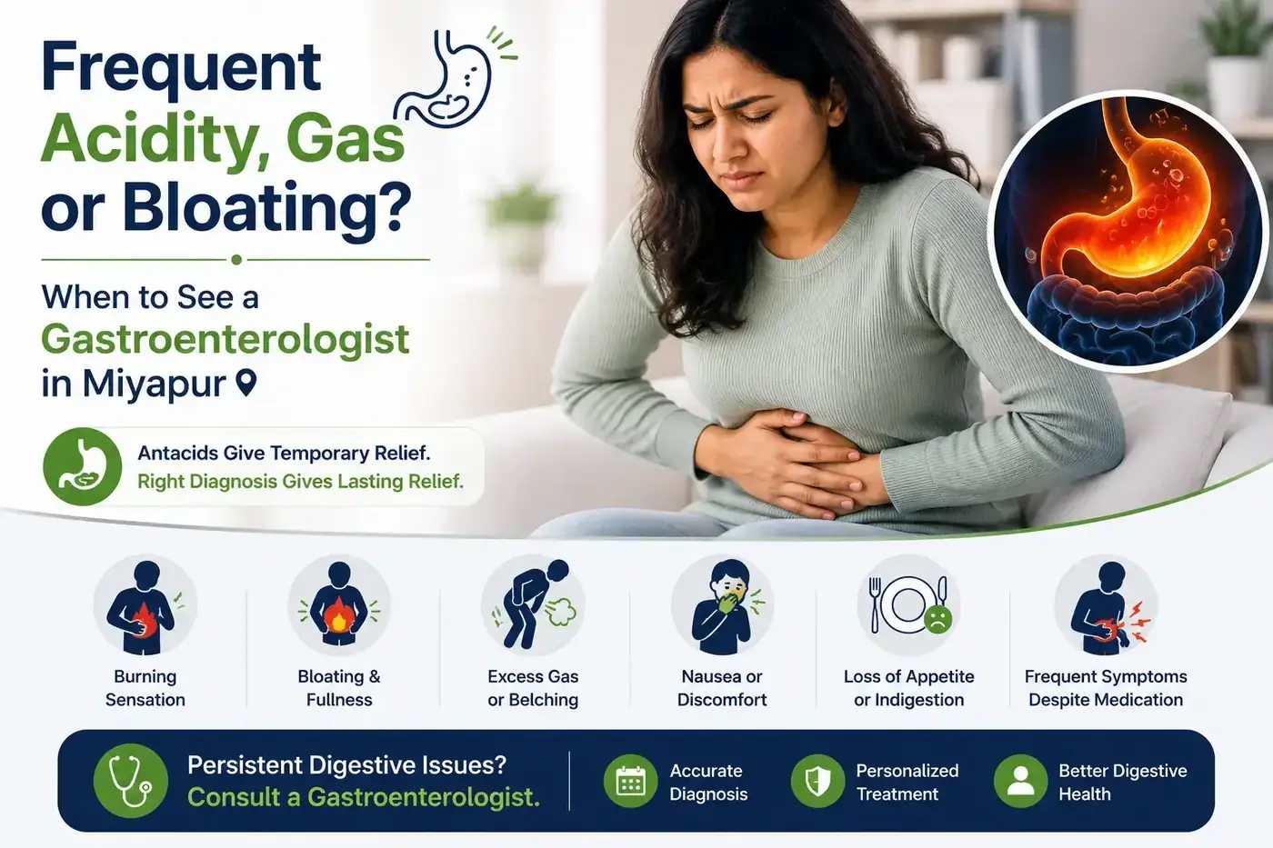 Frequent Acidity, Gas or Bloating? When to See a Gastroenterologist in Miyapur